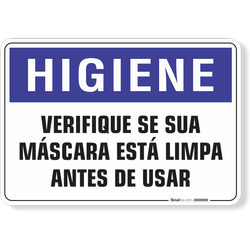 Placa Higiene Verifique Se Sua Máscara Está Limpa Antes De Usar