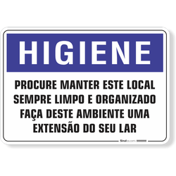 Placa Higiene Procure Manter Este Local Sempre Limpo E Organizado