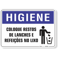 Placa Higiene Coloque Restos De Lanches E Refeições No Lixo