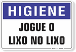 Placa de higiene jogue o lixo no lixo dê a descarga lave bem as mãos - Trik