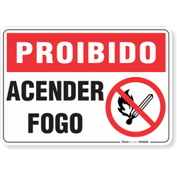 Placa Proibido  Acender Fogo