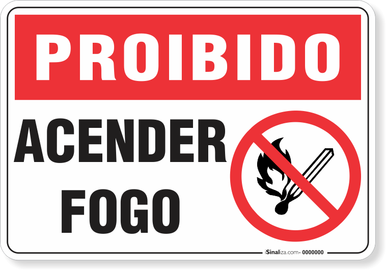 Placa Proibido Utilizar Água Para Apagar Fogo, Símbolo Internacional