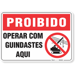 Placa Proibido  Operar Com Guindaste Aqui