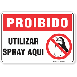 Placa Proibido  Utilizar Spray Aqui