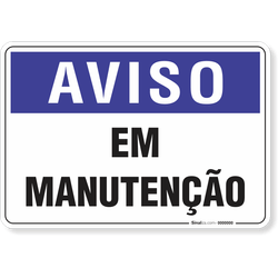 Placa Aviso  Em Manutenção