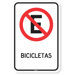 Placa Proibido Estacionar Bicicletas