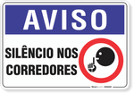 2092-placa-aviso-silencio-nos-corredores-pvc-semi-rigido-26x18cm-furos-6mm-parafusos-nao-incluidos-1