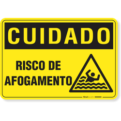 Placa Cuidado  Risco De Afogamento