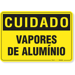 Placa Cuidado  Vapores De Alumínio