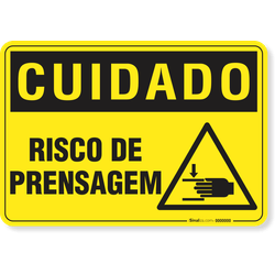 Placa Cuidado  Risco De Prensagem