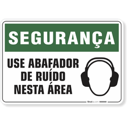 Placa Segurança  Use Abafador De Ruído Nesta Área