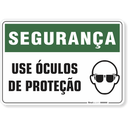Placa Segurança  Use Óculos De Proteção
