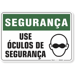 Placa Segurança  Use Óculos De Segurança