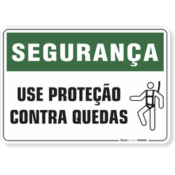 Placa Segurança  Use Proteção Contra Quedas