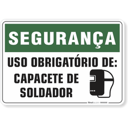 Placa Segurança  Uso Obrigatório De Capacete De Soldador