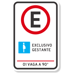 Placa Exclusivo Gestante - 1 Vaga - 90 Graus