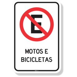 Placa Proibido Estacionar Motos E Bicicletas