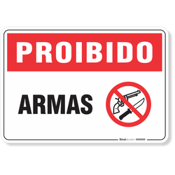 Placa Proibido Armas