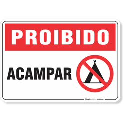 Placa Proibido Acampar