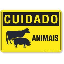 Placa Cuidado Animais