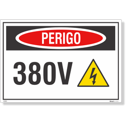 Etiqueta Perigo 380V Nr12 - 10 Unidades