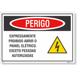Etiqueta Perigo Expressamente Proibido Abrir O Painel Elétrico NR12 - 10 Unidades