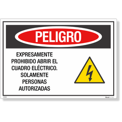 Etiqueta Perigo Expressamente Proibido Abrir O Painel Nr12 (Espanhol) - 10 Unidades (19X13Cm)