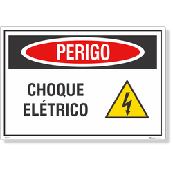 Etiqueta Perigo Choque Elétrico Nr12 - 10 Unidades (19X13Cm)