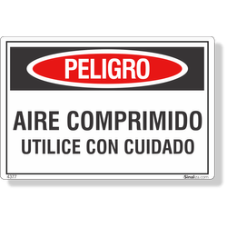 Etiqueta Perigo Ar Comprimido Use Com Cuidado Nr12 (Espanhol) - 10 Unidades (12X8Cm)
