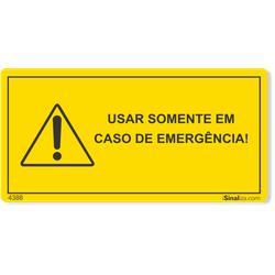 Etiqueta Usar Somente Em Caso De Emergência Nr12 - 10 Unidades (10X5Cm)