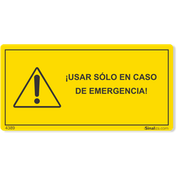 Etiqueta Usar Somente Em Caso De Emergência NR12 (Espanhol) - 10 Unidades