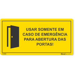 Etiqueta Usar Somente Em Caso De Emergência Para Abertura Das Portas Nr12 - 10 Unidades (10X5Cm)