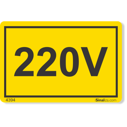 Etiqueta 220V Nr12 - 10 Unidades (6X4Cm)