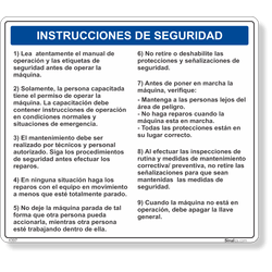 Etiqueta Instrução De Segurança Manutenção De Máquinas Nr12 (Espanhol) - 10 Unidades (13X14Cm)