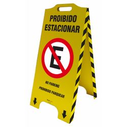 Cavalete De Sinalização Proibido Estacionar - Trilíngue