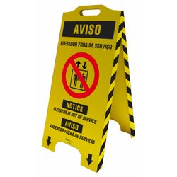 Cavalete De Sinalização Aviso Elevador Fora De Serviço - Trilíngue
