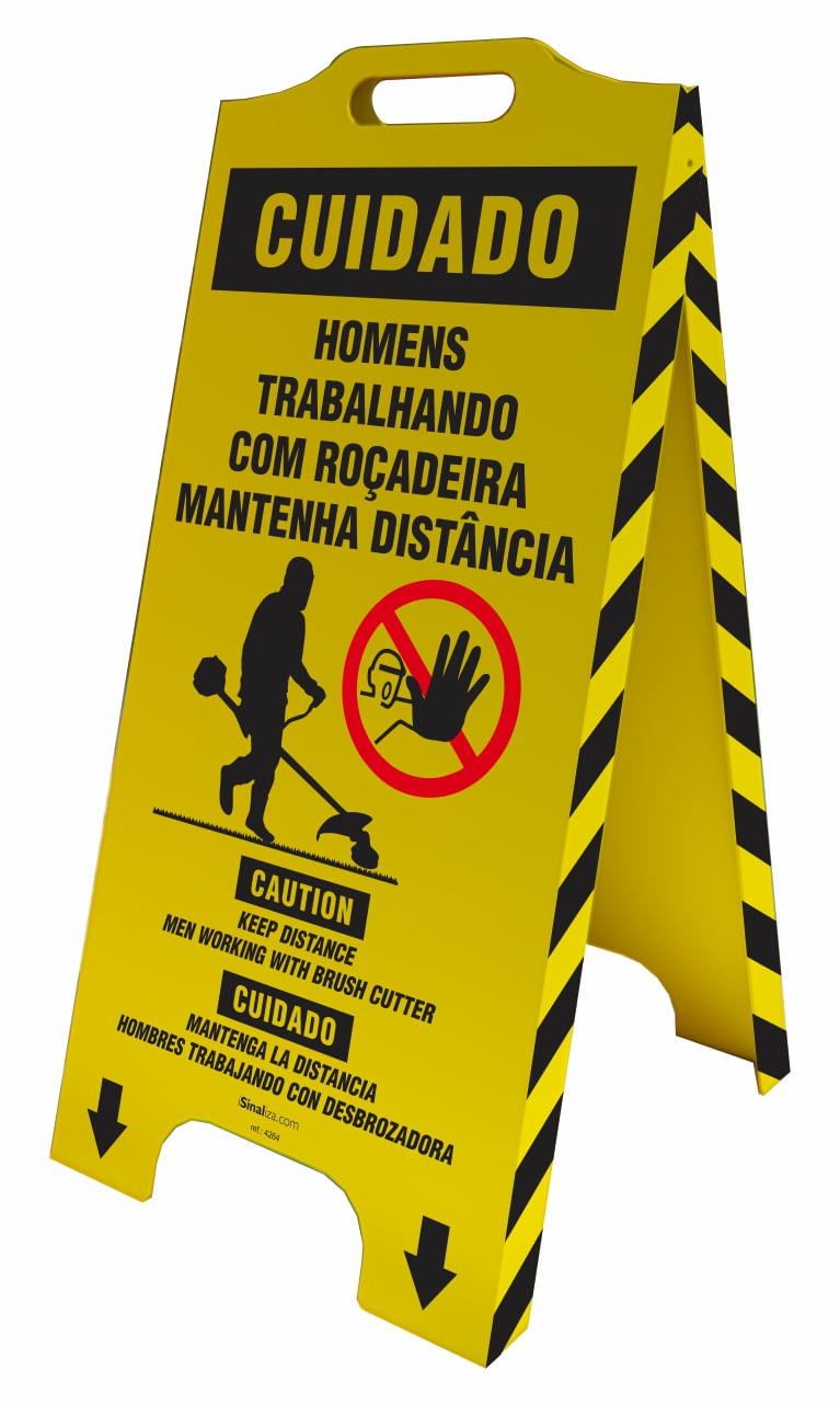 4450-cavalete-de-sinalizacao-trilingue-cuidado-homens-trabalhando-com-rocadeira-mantenha-distancia-58x28cm-1