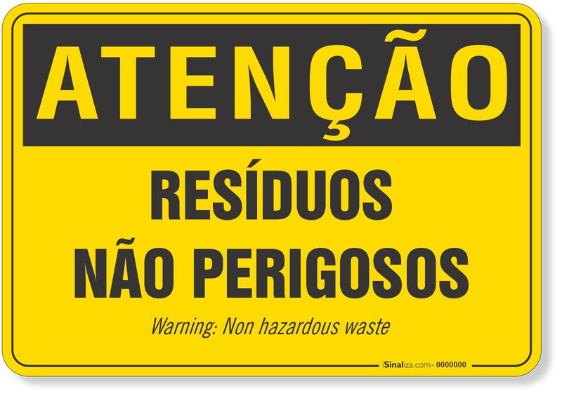 PLACA-ATENCAO-RESIDUOS-NAO-PERIGOSOS