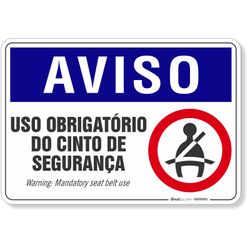 Placa Aviso Uso Obrigatório Do Cinto De Segurança