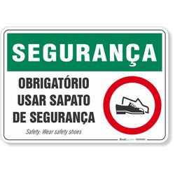 Placa Segurança Obrigatório Usar Sapato De Segurança