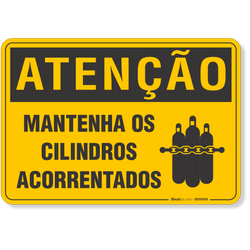 Placa Atenção Mantenha Os Cilindros Acorrentados