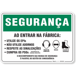 Placa Segurança Ao Entrar Na Fábrica