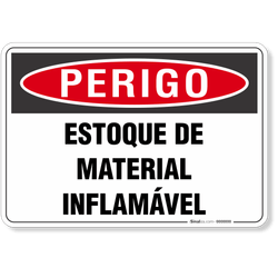 Placa Perigo Estoque De Material Inflamável