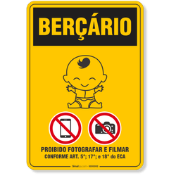 Placa Berçário Proibido Fotografar E Filmar