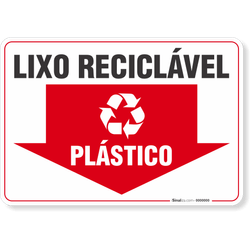 Placa Meio Ambiente Lixo Reciclável Plástico