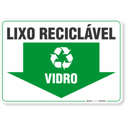 Placa Meio Ambiente Lixo Reciclável Vidro