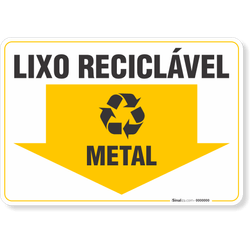 Placa Meio Ambiente Lixo Reciclável Metal