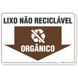 Placa Meio Ambiente Lixo Não Reciclável Orgânico