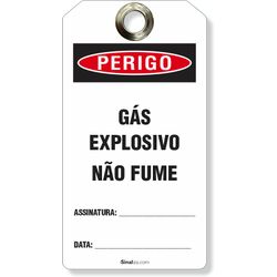 Etiqueta De Bloqueio Loto Cartão Perigo Gás Explosivo Não Fume (14 und)