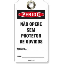 Etiqueta De Bloqueio Loto Cartão Perigo Não Opere Sem Protetor De Ouvidos (14 und)
